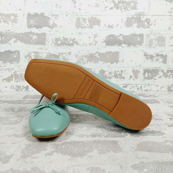 NEW Nordstrom Ashton Lea Blue Leather Square Toe Ballet Flats F550 - Picture 8 of 11